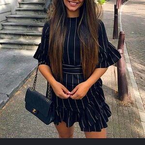 OUR HERITAGE STRIPPED wrap dress